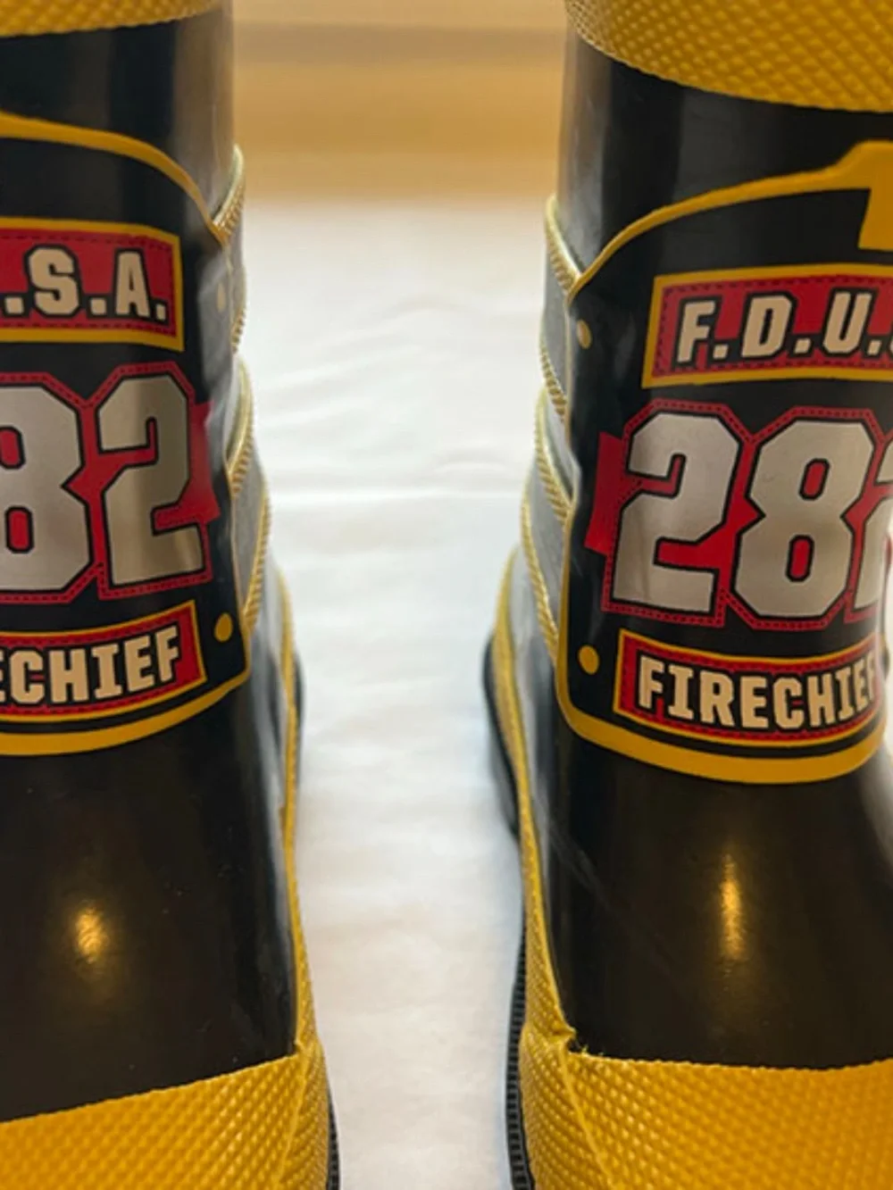 KIDS Fire Department .U.S.A. RAIN BOOT - BLACK -Western Chief - Like New - Sz 7